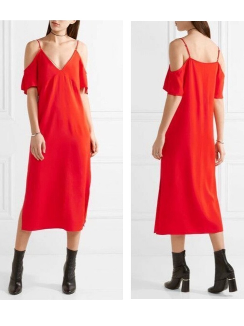 T by Alexander Wang charmeuse midi slip dress